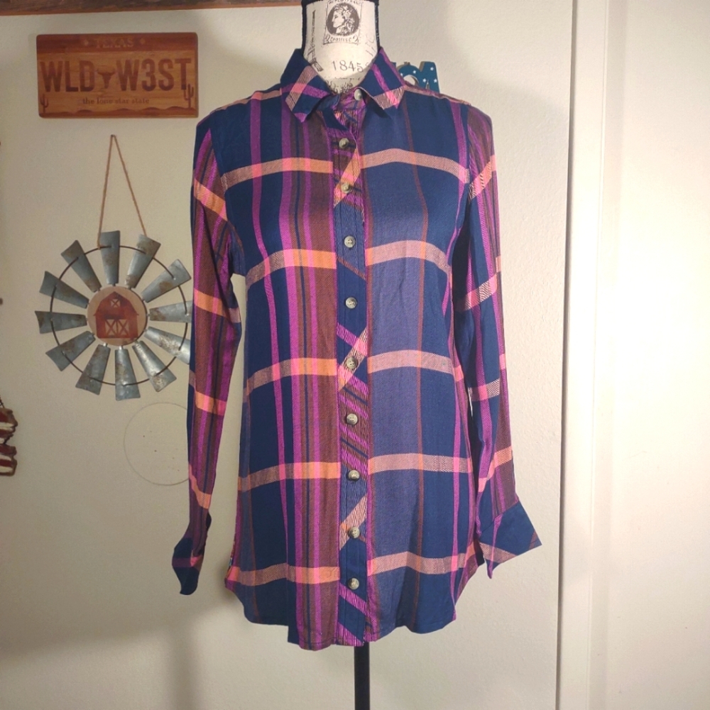 "Tolani Collection" ladies size XXS, NWT button down plaid